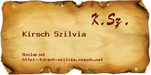 Kirsch Szilvia névjegykártya