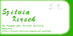 szilvia kirsch business card